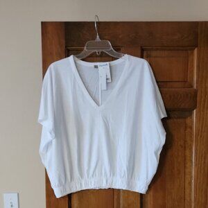 Marshalls White Boxy Blouse Short Sleeve Relaxed Fit